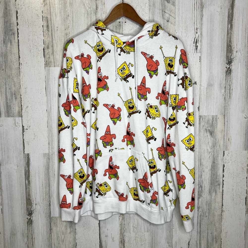 Nickelodeon Men's Spongebob Squarepants  Patrick Hoodie White Yellow Size XXL